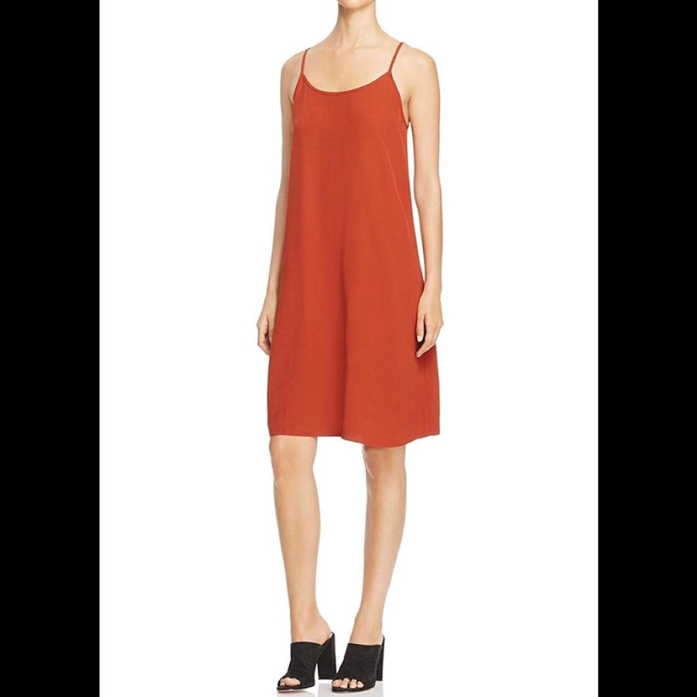 EUC Eileen Fisher Tencel Cami Slip Dress Orange M